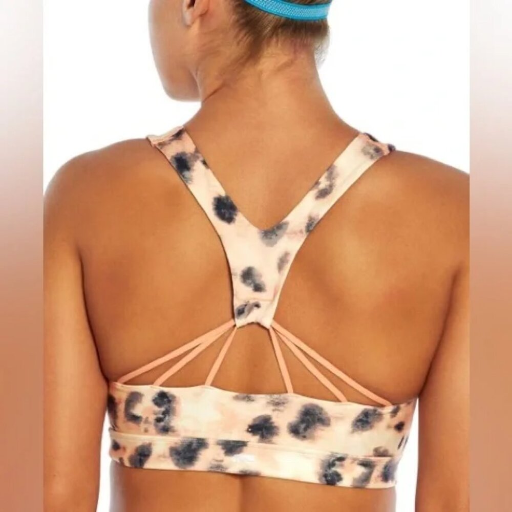 Marika Heron Cheetah Tie Dye Sports Bra Strappy Back